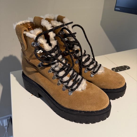 Marc Fisher LTD Lug Sole Brown Suede Boots - Picture 16 of 16